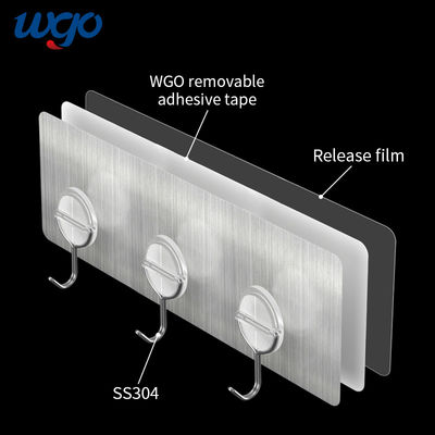 Ganchos de acero inoxidables máximos de la toalla del tenedor 6kg de la toalla del gancho de WGO que llevan 3