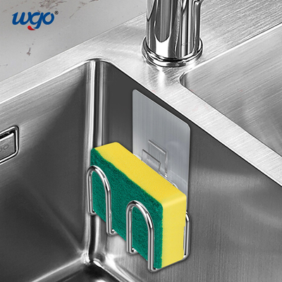 ODM auto-adhesivo 100m m de Holder Damage Free del carrito del cuarto de baño del cepillo de la esponja de par en par