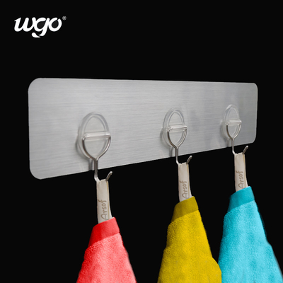 Suspensiones de gancho montadas en la pared autas-adhesivo instaladas libres de daños Mini Rack For Wall