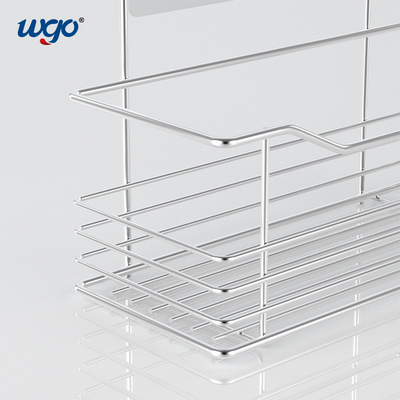 Sistema libre de daños del tenedor del cuarto de baño de WGO, montando el estante auto-adhesivo del cuarto de baño