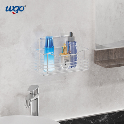 Sistema libre de daños del tenedor del cuarto de baño de WGO, montando el estante auto-adhesivo del cuarto de baño