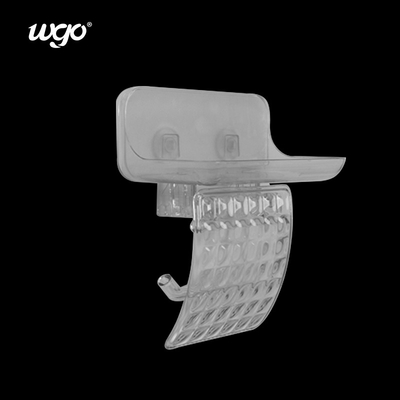 Dispensador de papel higiénico transparente de baño montado en la pared del WGO Dispensador de papel higiénico con estante de almacenamiento de teléfono