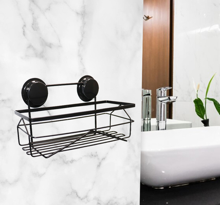 El carrito oxidado negro Holder Suction Cup del cuarto de baño fijó SS201 de acero inoxidable