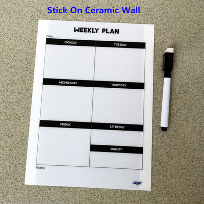 Tablero de escritura auto-adhesivo montado en la pared de los niños de los efectos de escritorio de la etiqueta engomada del PVC Whiteboard