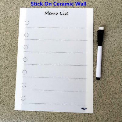 Tablero de escritura auto-adhesivo montado en la pared de los niños de los efectos de escritorio de la etiqueta engomada del PVC Whiteboard