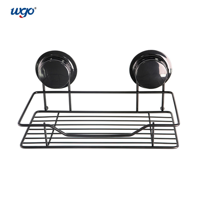 Carrito negro Shelf Suction del baño del almacenamiento de WGO/moho del arreglo del pegamento libre