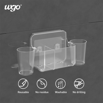 succión auta-adhesivo amplia de la pared del tenedor del cepillo de dientes del soporte de vaso WGO del cepillo de dientes de los 32cm