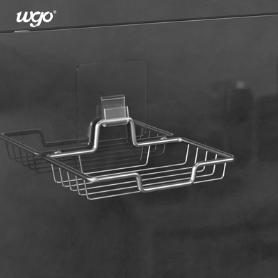 Jabonera autoadhesiva de acero, dispensador de esponja, accesorio de baño, soporte para jabonera montado en la pared