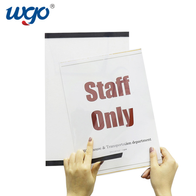 A4 material de plástico transparente montado en la pared del ODM del tenedor de la muestra de 210m m x de 297m m